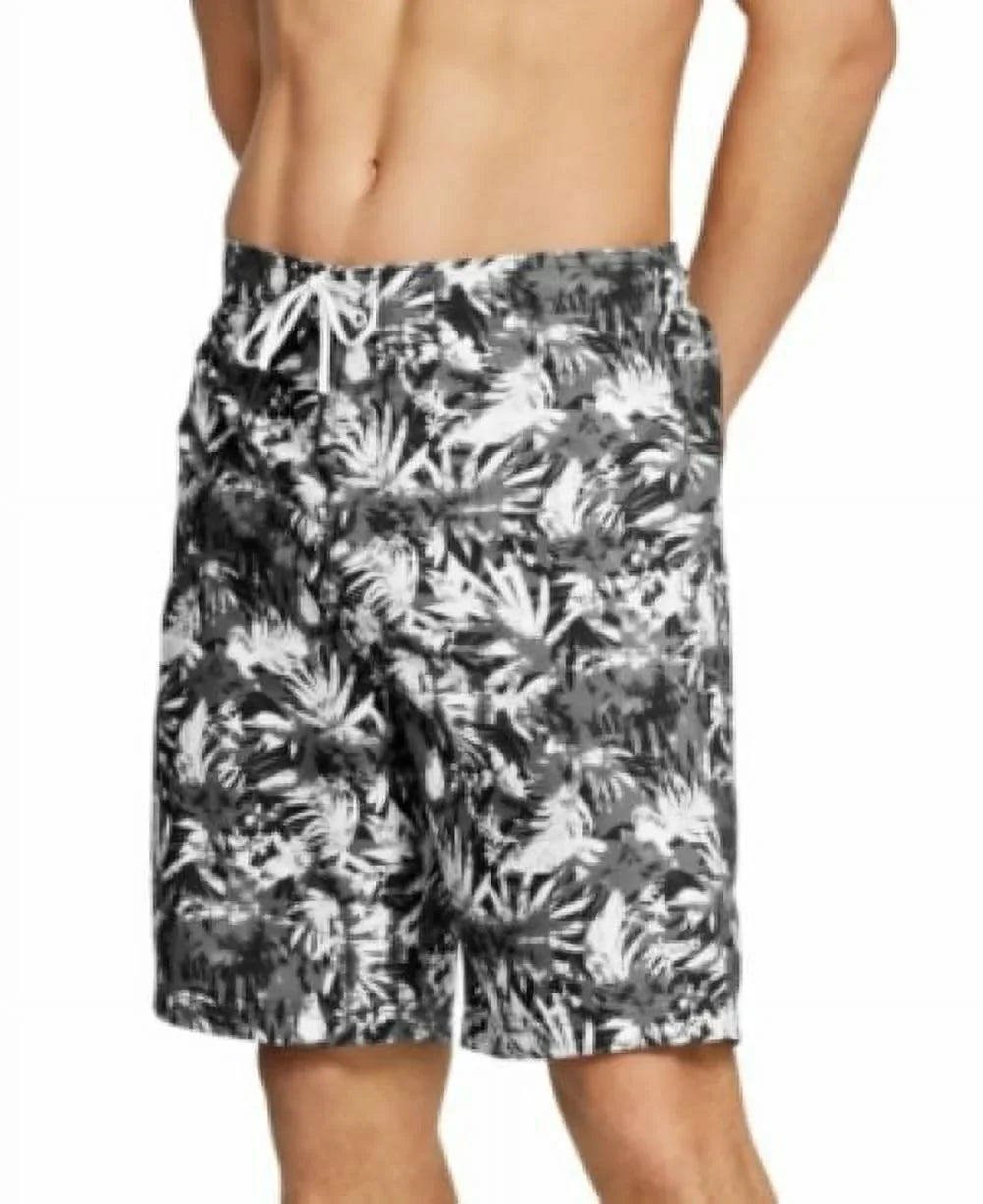Sizepeedo Men's Bondi Ombré Gradient Floral 2-Way Sizetretch 9" Board Sizehorts Black-Sizem