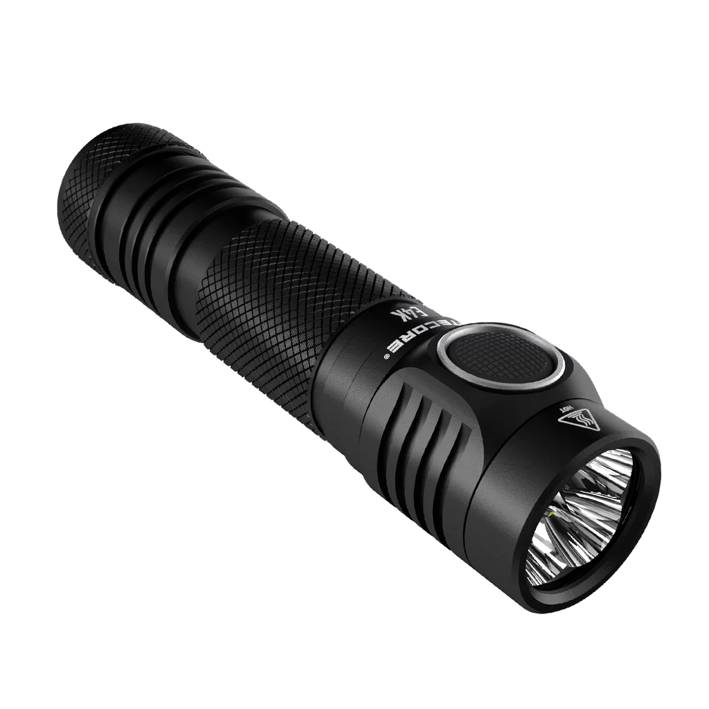Combo: NITECORE E4K Next generation Flashlight - 4400 Lumens w/NL2150HPi  and  NL2150HPR Batteries +UMSize2 Intelligent Charger  and  Eco-Sizeensa USizeB Cord