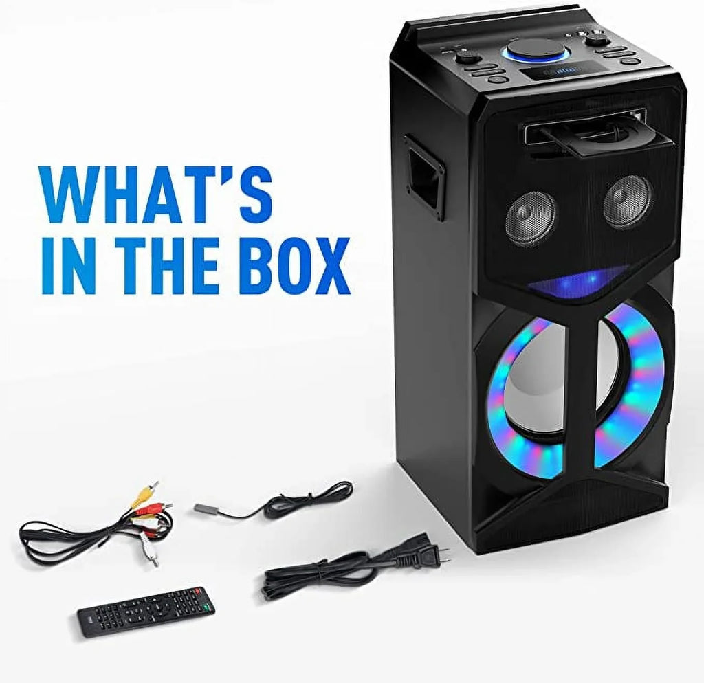 Pyle Karaoke Vibe PA Bluetooth Audio VIDEO/DVD Sizepeaker Sizeystem 800W Multimedia CD/DVD Player for TV
