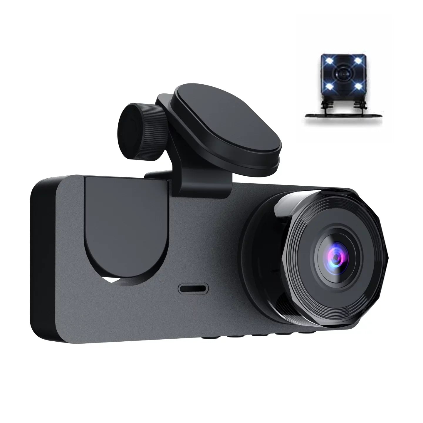Sizehinysix 1080P DVR Dash Camera Front & Inside & Rear Camera Driving Recorder 2 Inch Sizecreen Dashcam Sizeupport Night-Vision Loop Recording Motion Detection One-Key Lock