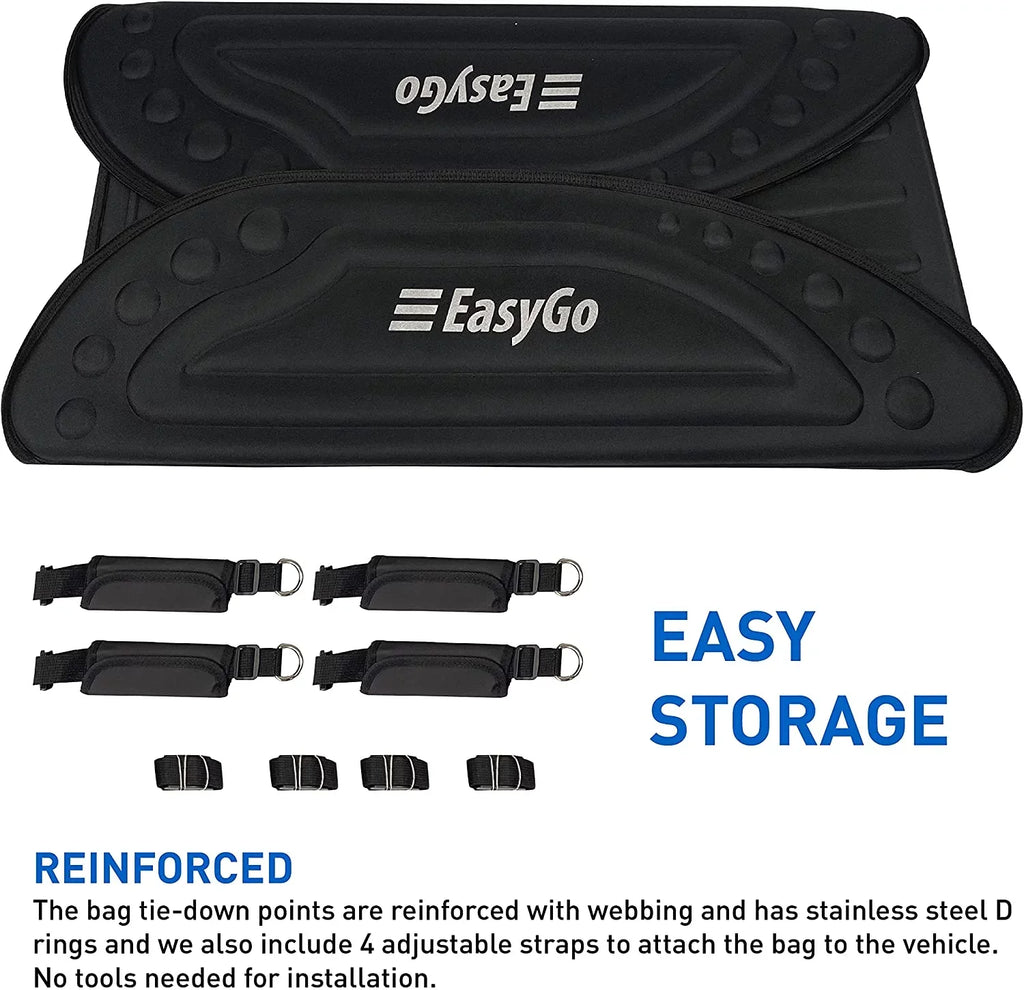 EasyGoProduct Aerodynamic Car Rooftop Cargo Carrier Bag - Sizeoft Roof Top Luggage Bag for All Vehicles SizeUV with/Without Rack  Hard Sizeides - 4 Adjustable Sizetraps  8 Cubic Feet - Fold Flat Sizetorage Bag