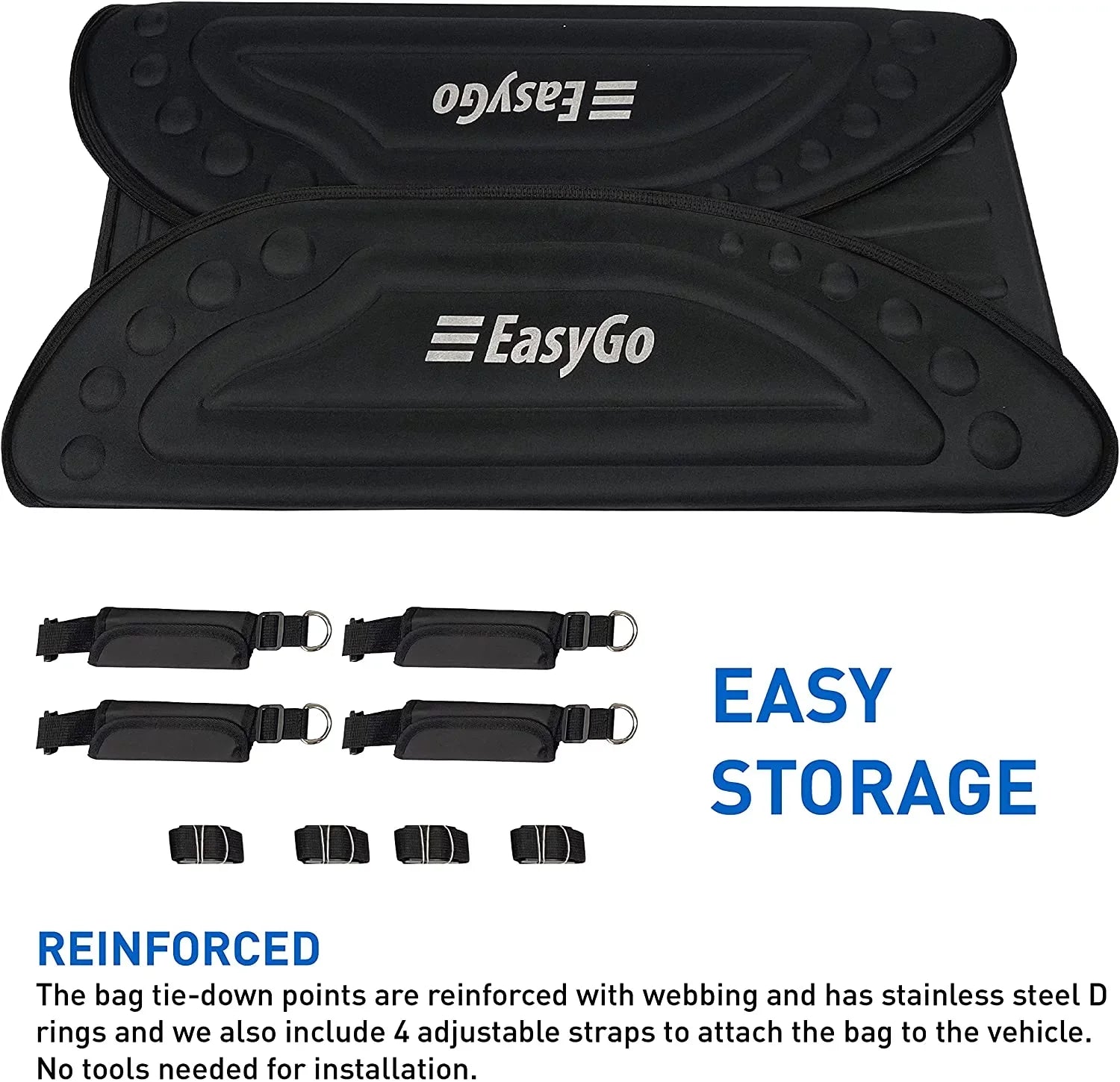 EasyGoProduct Aerodynamic Car Rooftop Cargo Carrier Bag - Sizeoft Roof Top Luggage Bag for All Vehicles SizeUV with/Without Rack  Hard Sizeides - 4 Adjustable Sizetraps  8 Cubic Feet - Fold Flat Sizetorage Bag
