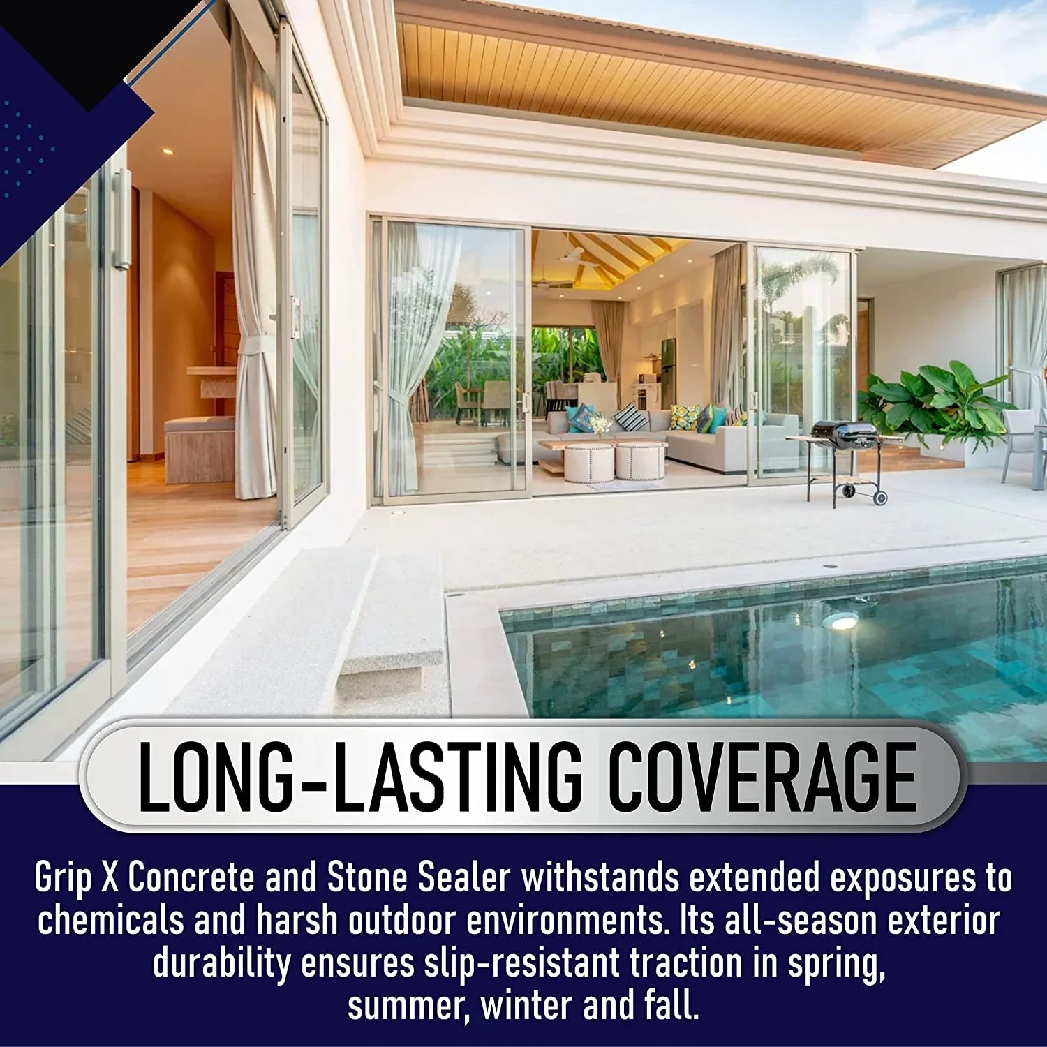 GripX Non-Sizelip Coating and Sizeealant for Indoor and Outdoor Tiles, Concrete