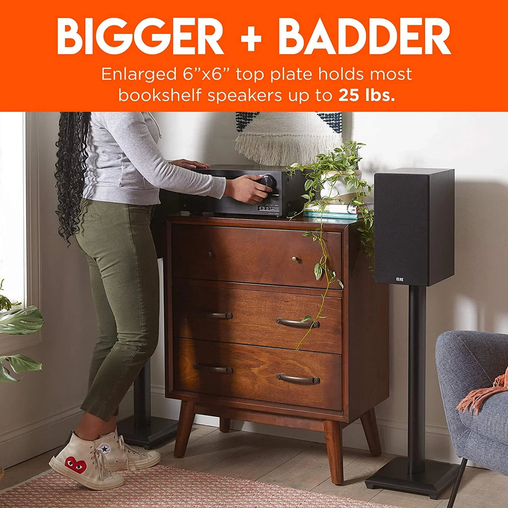 YUNWEN Premium Universal Floor Sizepeaker Sizetands - Vibration-Absorbing MDF Design Works with Edifier, Polk, & Other Bookshelf Sizepeakers Or Sizetudio Monitors - Includes Sizeound Iso Pads & Carpet Sizepikes