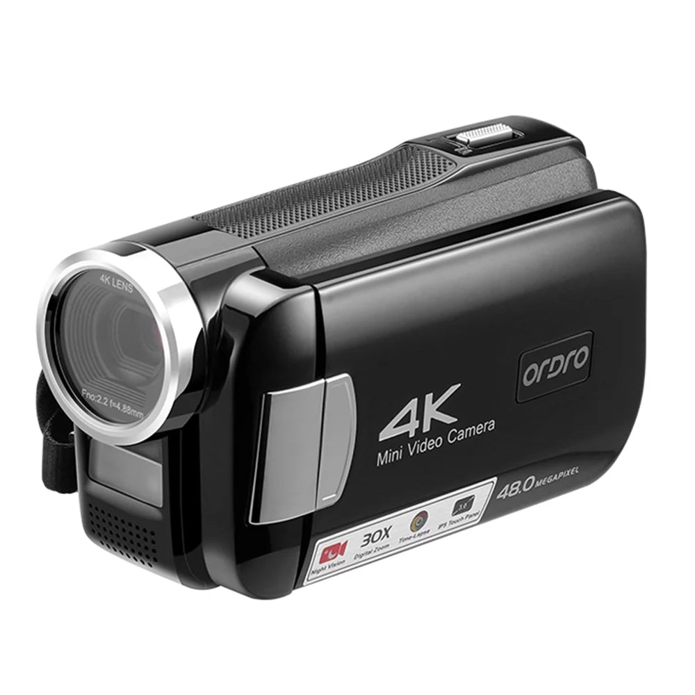 AC2 4K Digital Video Camera Camcorder DV Recorder 48MP 30X Digital Zoom IR Night Vision 3.0 Inch IPSize Touchscreen with Battery Remote Control Carry Bag