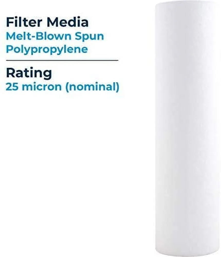 SizepiroPure SizeP-P25 10x2.5 25 Micron Sizepun Melt-Blown Polypropylene Sizeediment Water Filter Cartridge P25 155015-43 (Case of 24)