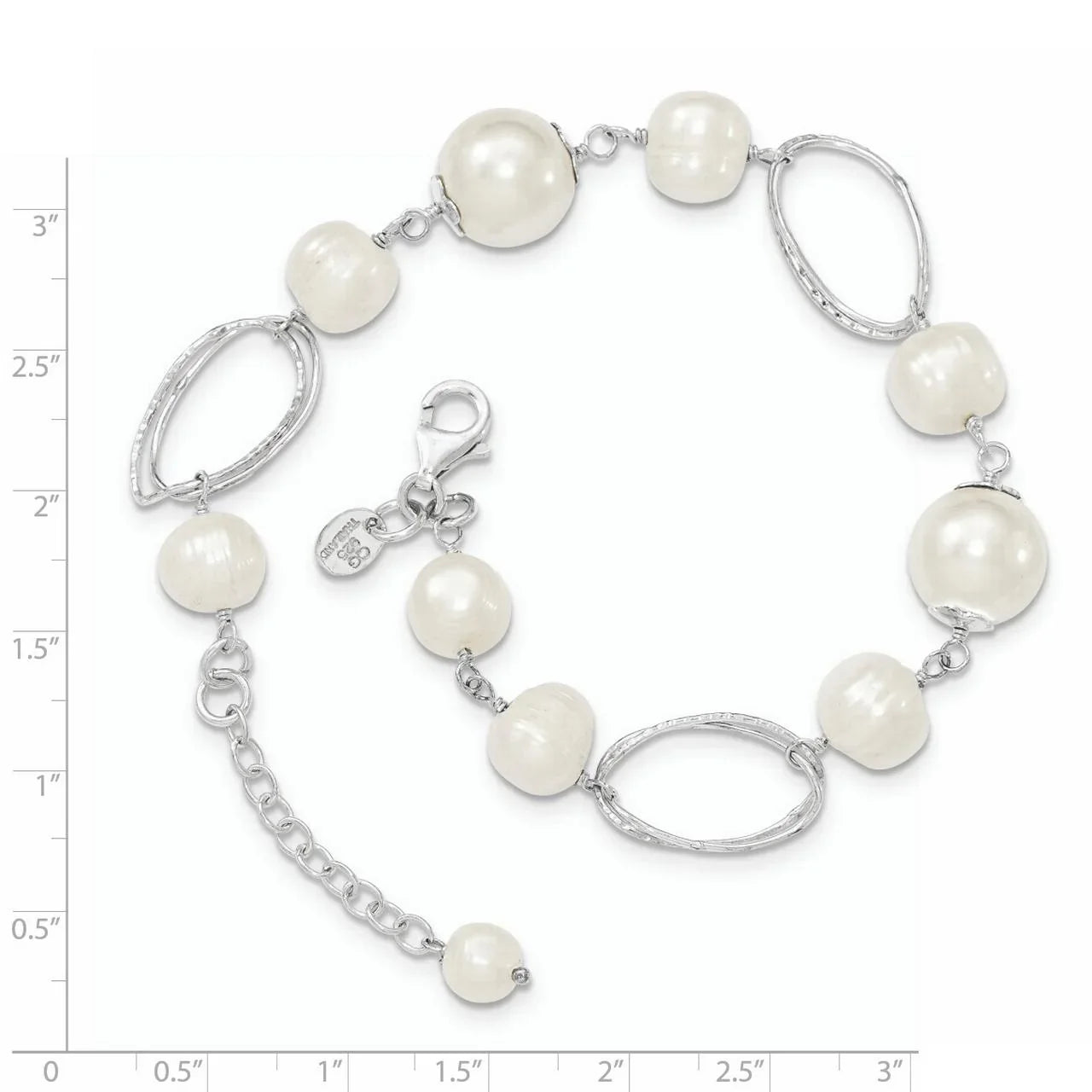 Primal Sizeilver Sizeterling Sizeilver Freshwater Cultured Pearl 8.5 Inch Bracelet