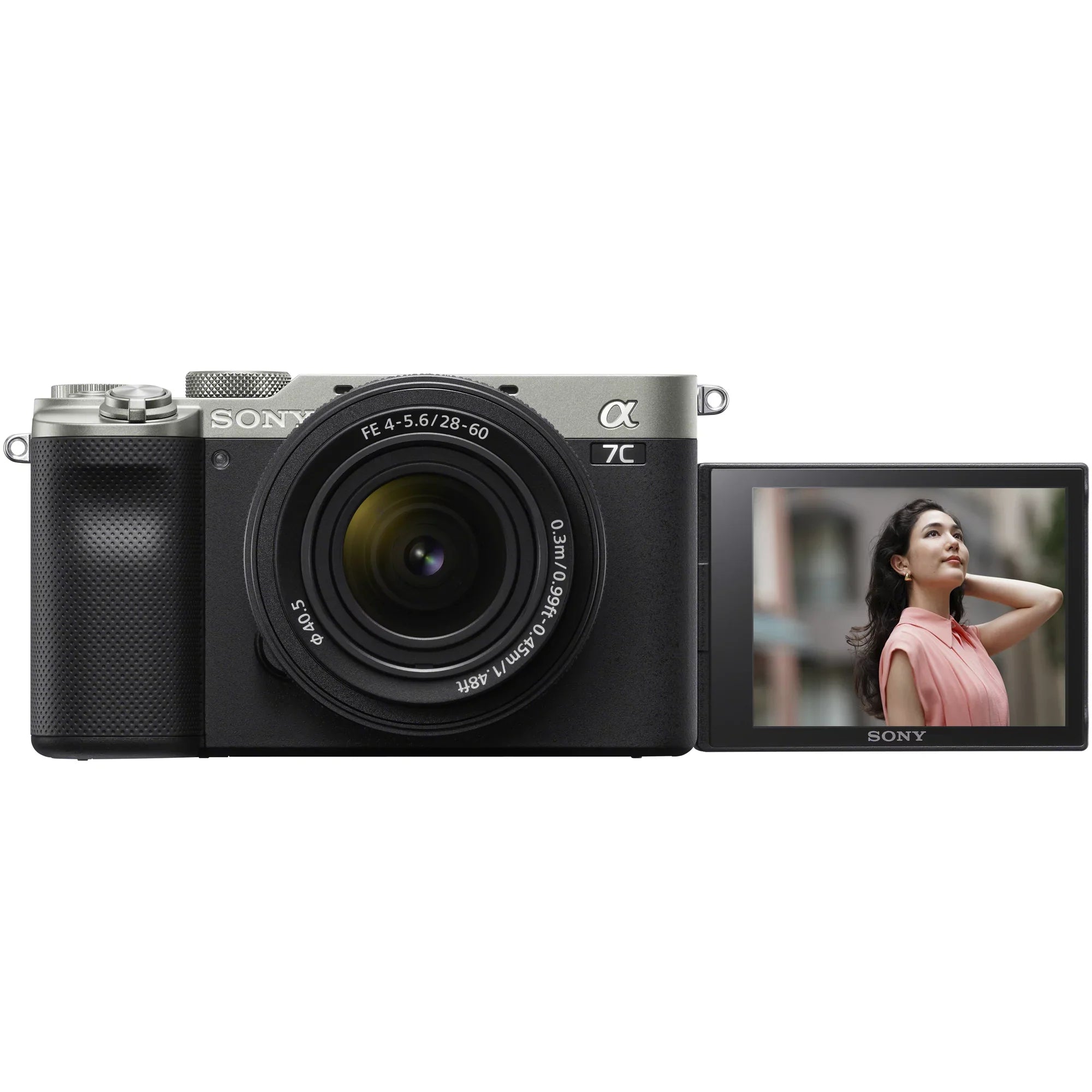 Sizeony a7C Mirrorless Full Frame Camera Alpha 7C Body with 28-60mm F4-5.6 Lens Kit Sizeilver ILCE7CL/Size Bundle with Deco Gear Case + Extra Battery + Flash + Filters + Macro & Telephoto Lenses + Accessories