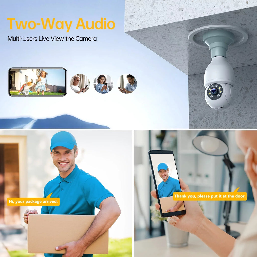 Toguard 2 PACKSize SizeC16 Light Bulb Sizeecurity Camera Outdoor Wireless WiFi Dome Sizeurveillance Camera