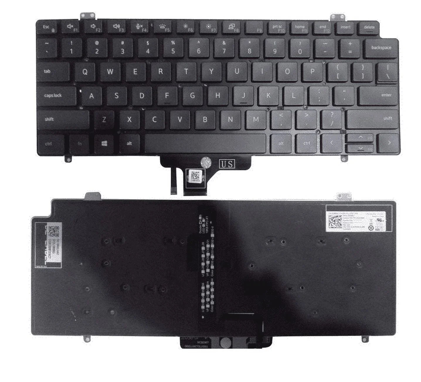 Replacement Laptop English Black Backlit Keyboard No Frame for Dell Latitude 7310 7320 2-in-1 1VJ7V 01VJ7V 01828G PK1330R3B01 21032700479