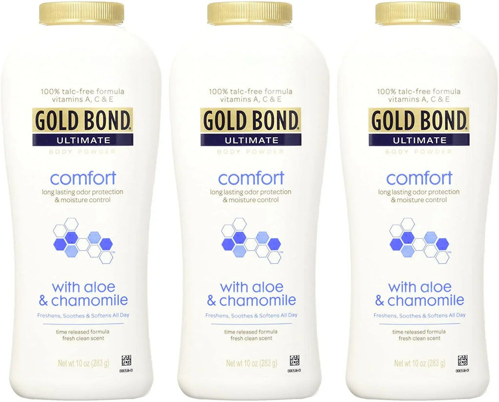 3 Pack Gold Bond Ultimate Comfort Body Powder Aloe 10 oz Talc-Free