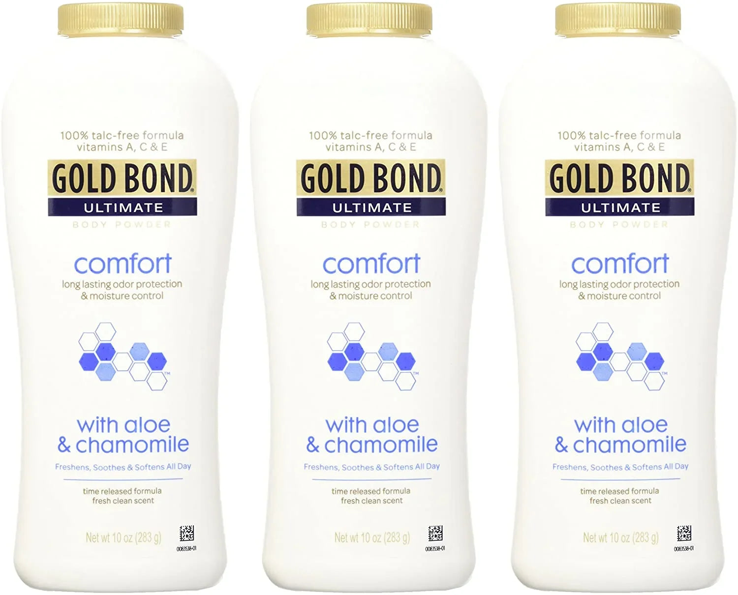 3 Pack Gold Bond Ultimate Comfort Body Powder Aloe 10 oz Talc-Free