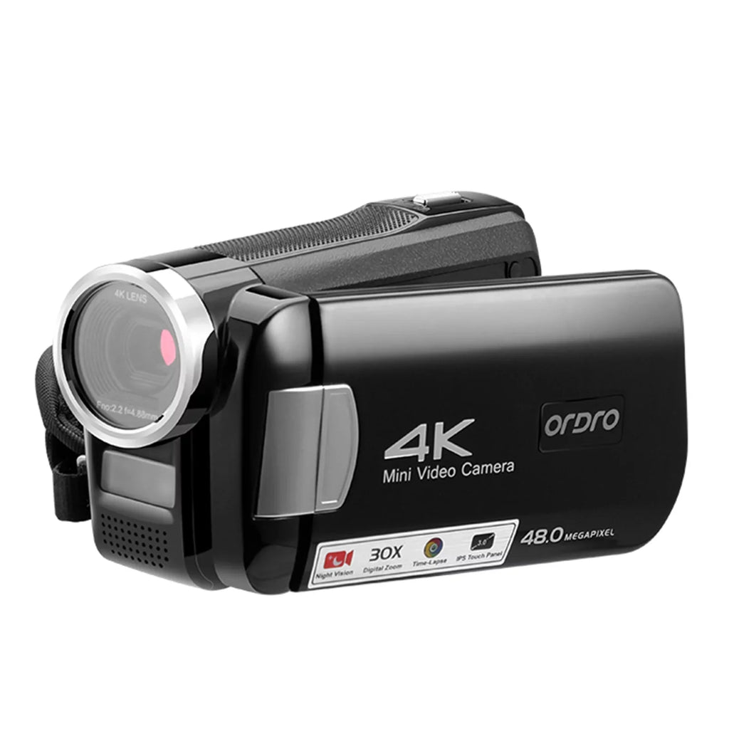 AC2 4K Digital Video Camera Camcorder DV Recorder 48MP 30X Digital Zoom IR Night Vision 3.0 Inch IPSize Touchscreen with Battery Remote Control Carry Bag