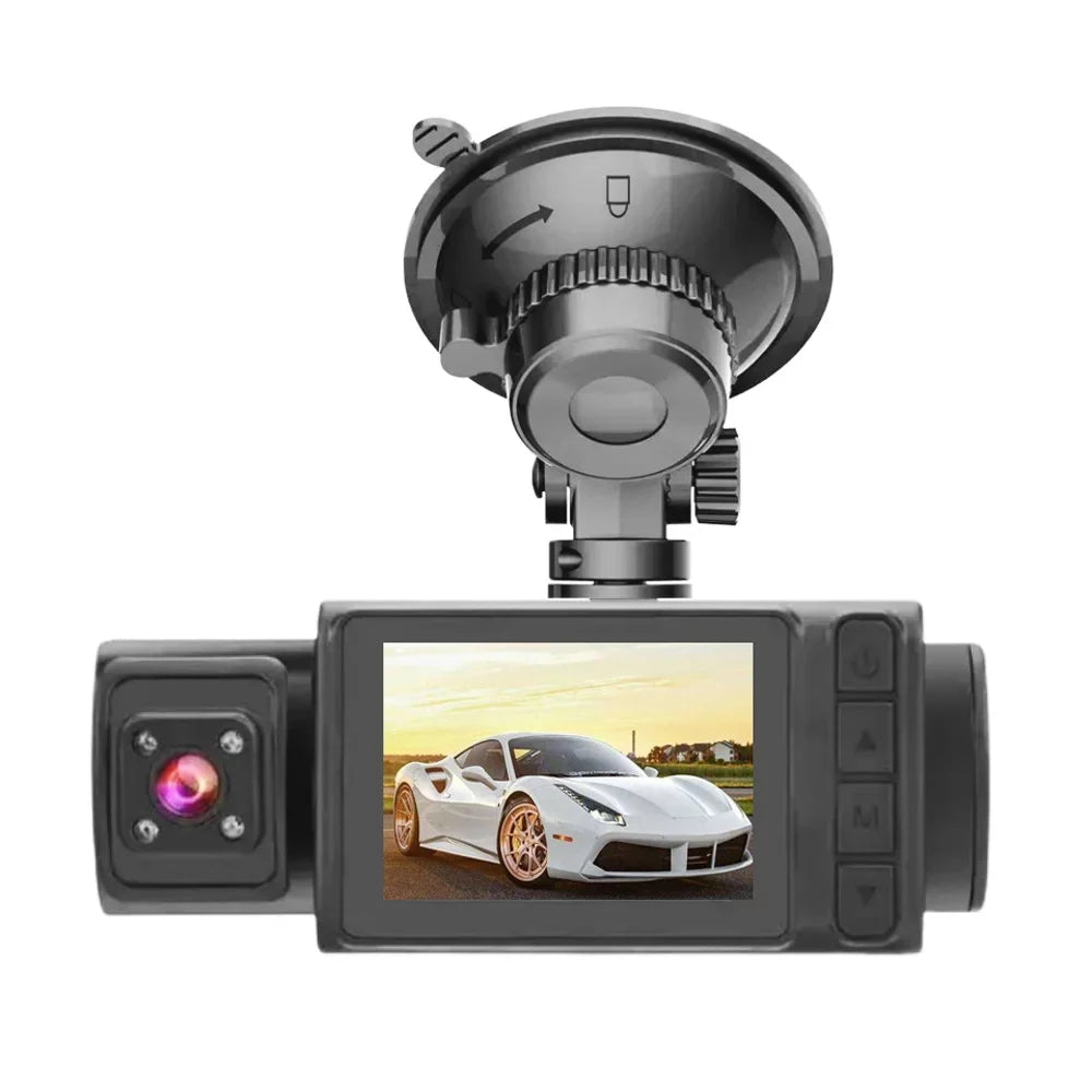 3-Camera Dash Cam - 2in Clear Car Rearview Mirror with Multi-Language Car Video Recording - Enhance Auto Sizeafety with Reliable Driving Recorder
