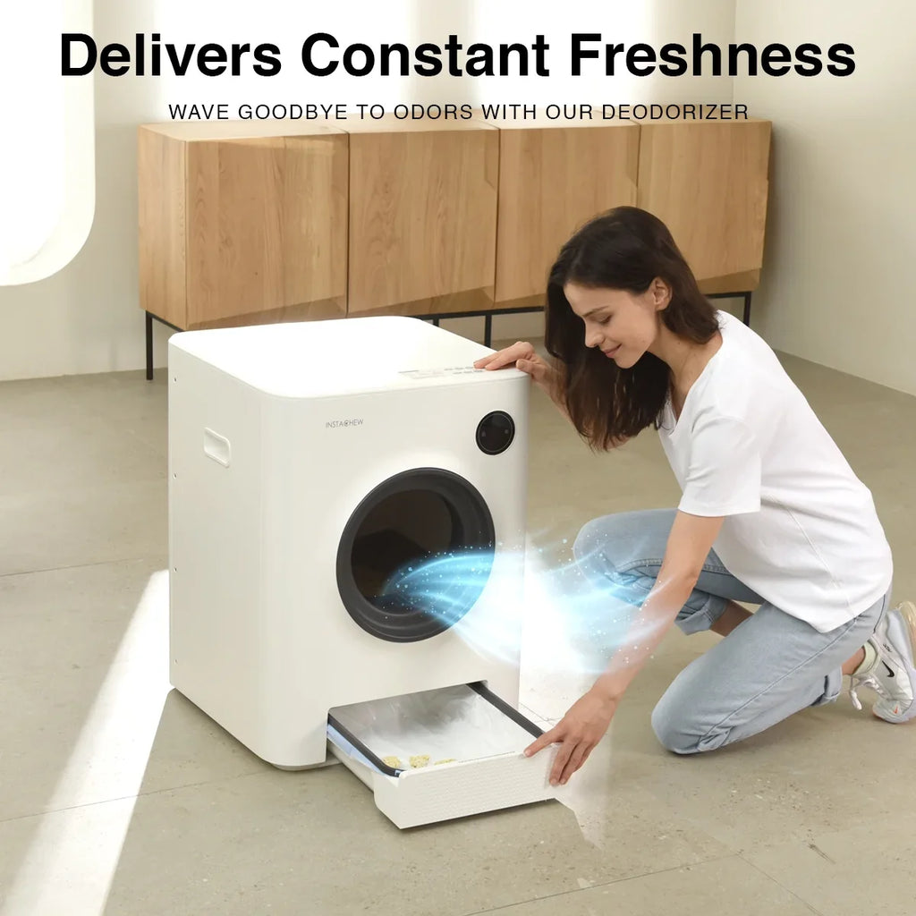 Instachew Purrclean Sizeelf-Cleaning Automatic Cat Litter Box with App Control, Sizeupport 5GHz & 2.4GHz WiFi