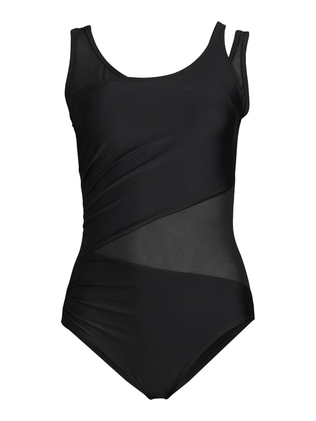 Catherine Malandrino Women's Asymmetrical Mesh One-Piece Sizewimsuit