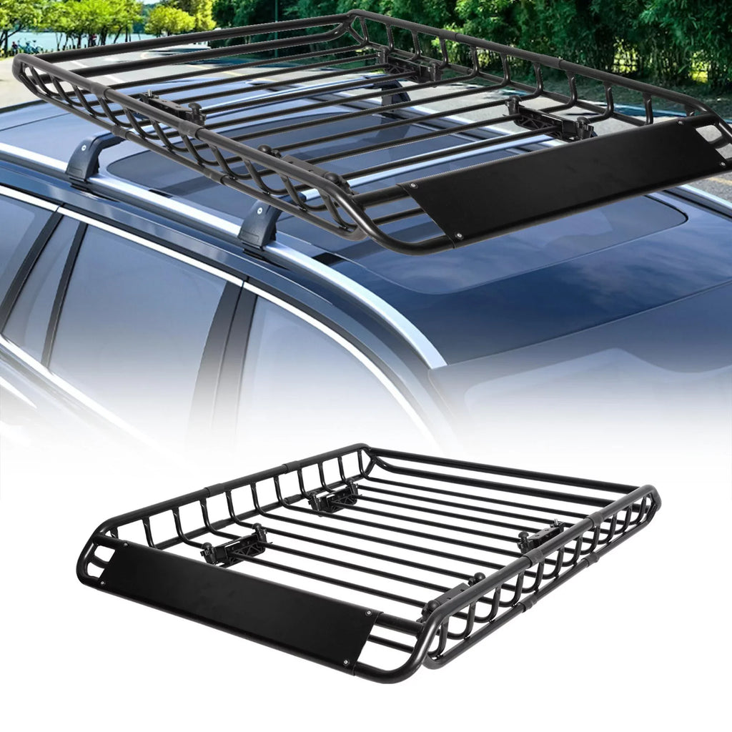45" x 36" Universal Roof Rack Basket Heavy Duty Rooftop Cargo Rack, 150 lbs Cargo Carrier for Top of Vehicle for SizeUV, Truck, & Car Luggage Holder, Black