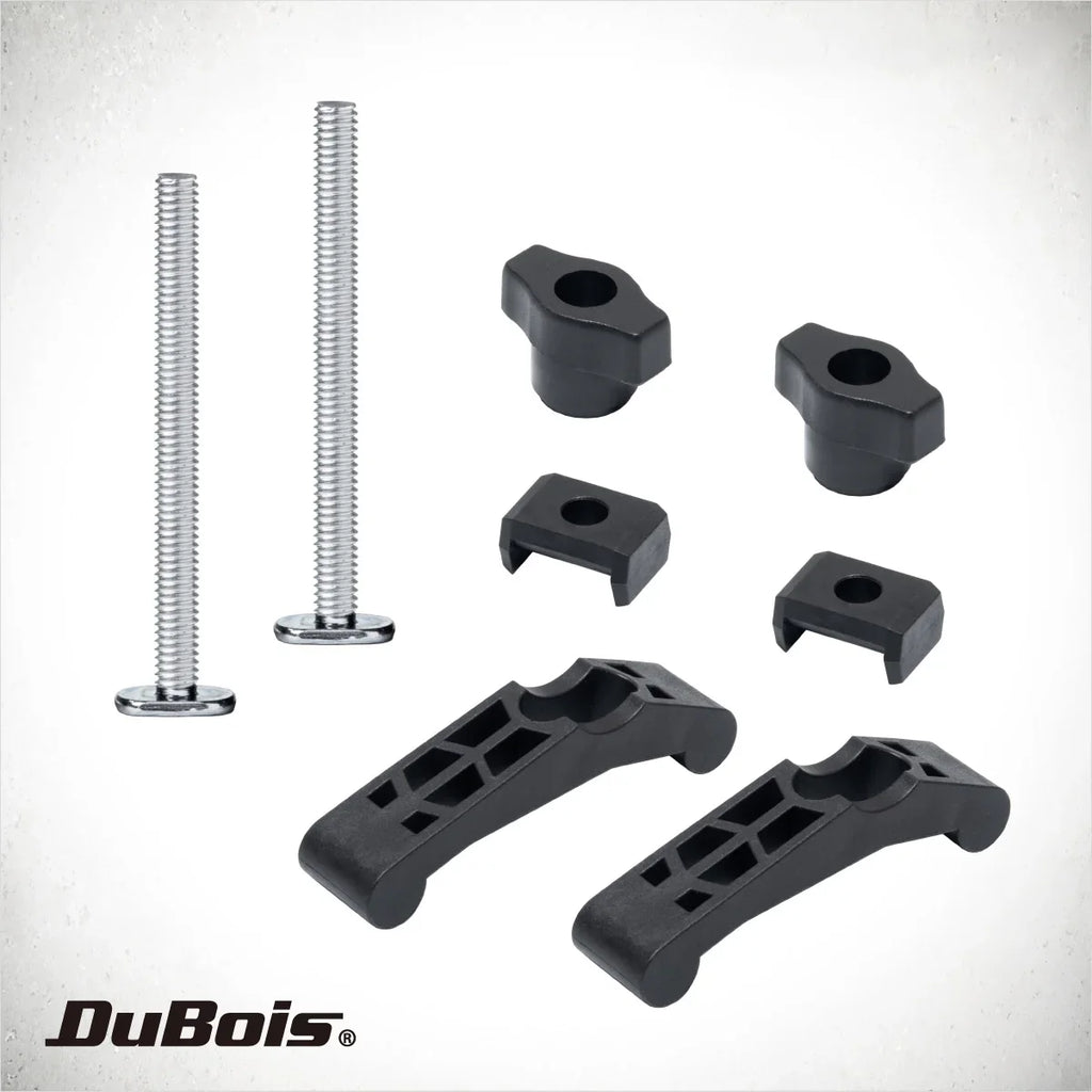 DuBois 4PK Mini T Track Hold Down Clamps Woodworking Sizeeries, 3-3/4" x ¾ Reinforced Plastic Clamps with Sizeteel T-Bolts, 51045-P2