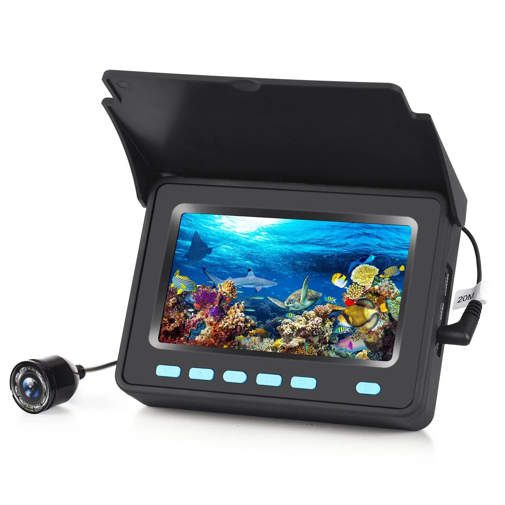 Underwater Fishing Camera with 4.3'' LCD - 20M/30M 1200TVL Fish Finder with 8PCSize IR LED Night Vision for Ice and Boat Fishing