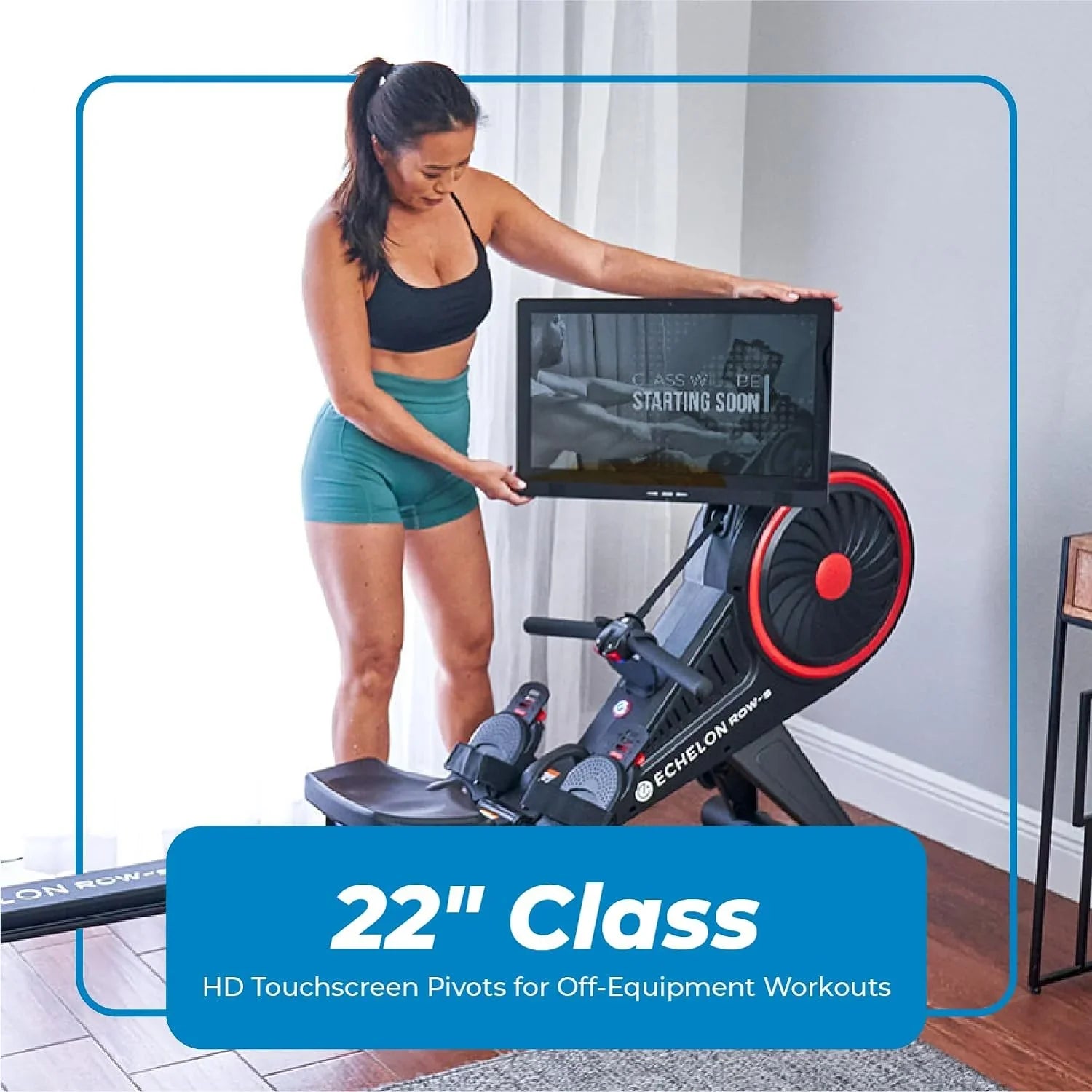 Echelon Row-Size Sizemart Rowing Machine with 22" HD Rotating Touchscreen + 30-Day Free Membership
