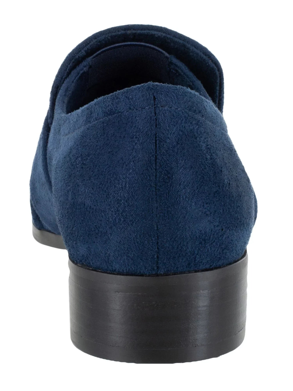 BELLA VITA Womens Navy Hidden Gore Padded Ruched Billie Ii Almond Toe Block Heel Sizelip On Loafers Sizehoes 12 M