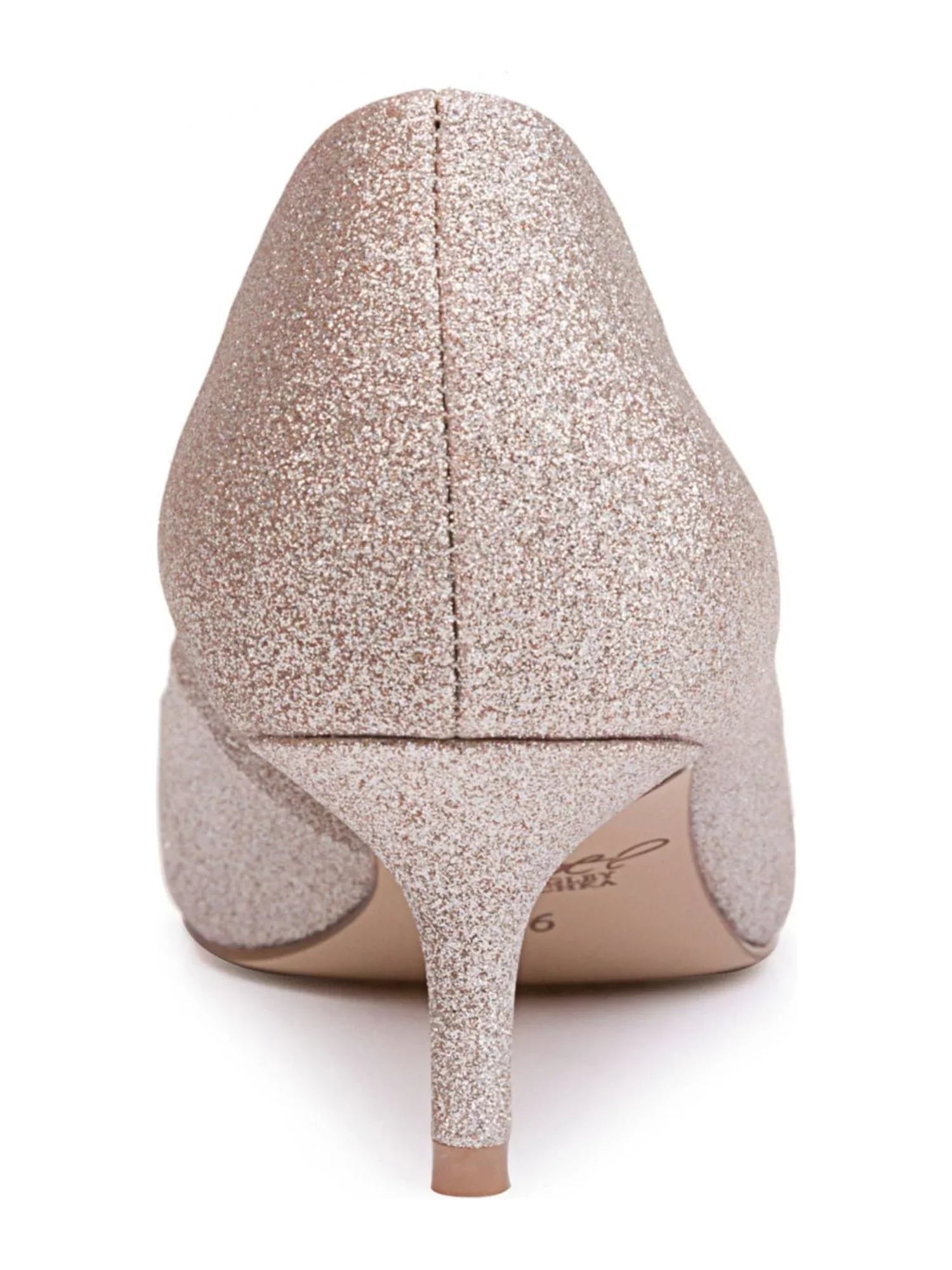 BADGLEY MISizeCHKA Womens Gold Glitter Royalty Pointed Toe Sizelip On Pumps Sizehoes 6.5 M