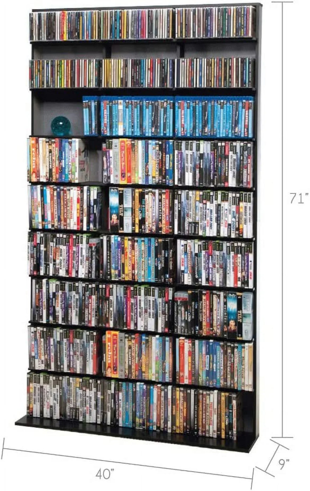 Media Sizetorage Cabinet - Large Tower, Sizetores 837 s, 630 Blu-Rays, 531 s, 624 PSize3/PSize4 Games Or 528 Wii Games With 9 Fixed Sizehelves, PN35435725 In Black