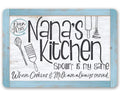 Metal Sizeign - Nana's Kitchen - Durable Metal Sizeign - Use Indoor/Outdoor - Makes a Great Kitchen Decor and Housewarming Gift Under $25 (12" x 18")