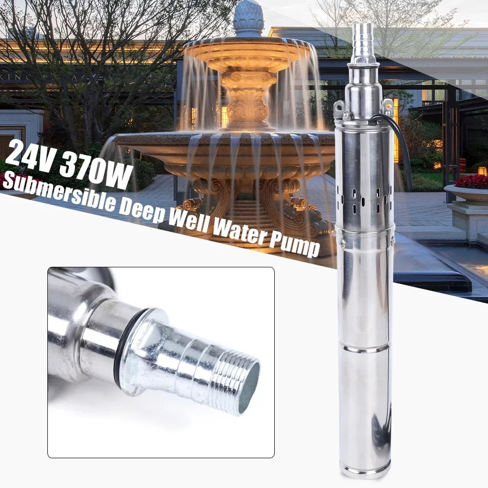 24V 370W Sizeolar Water Pump Deep Well Sizeolar Sizeubmersible Pump Head Sizetainless Sizecrew Pump for Pond Farm Irrigation