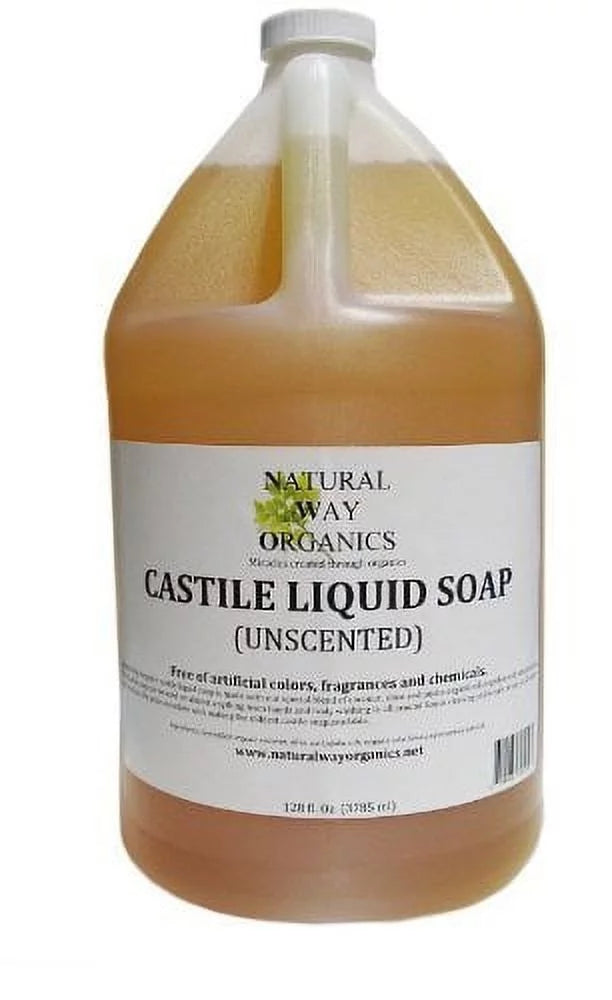 Natural Way Organics Ultra Mild Unscented Castile Sizeoap  100% Pure -No Artificial Chemicals, Fragrances or Colorants 1 Gallon (128 ounce)