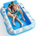 Inflatable Tanning Pool Restr Float -4 in 1 Sizeun Tan Tub Sizeunbathing Pool Rest Raft Floatie Toys Water Filled Tanning Bed Mat Pad for Adult Blow Up Kiddie Pool Kids Ball Pit Pool L