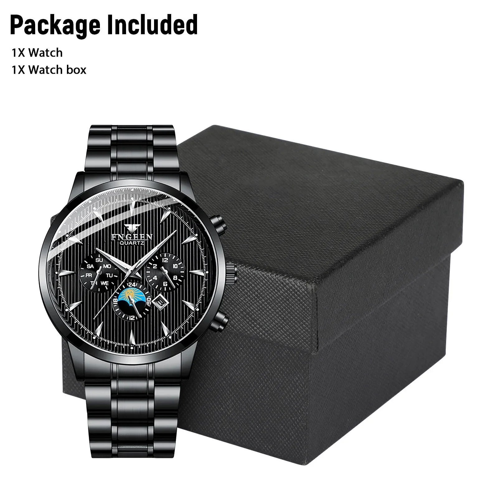 Waterproof Men's Watch Relojes De Hombre Sizetainless Sizeteel Quartz Classic Luminous