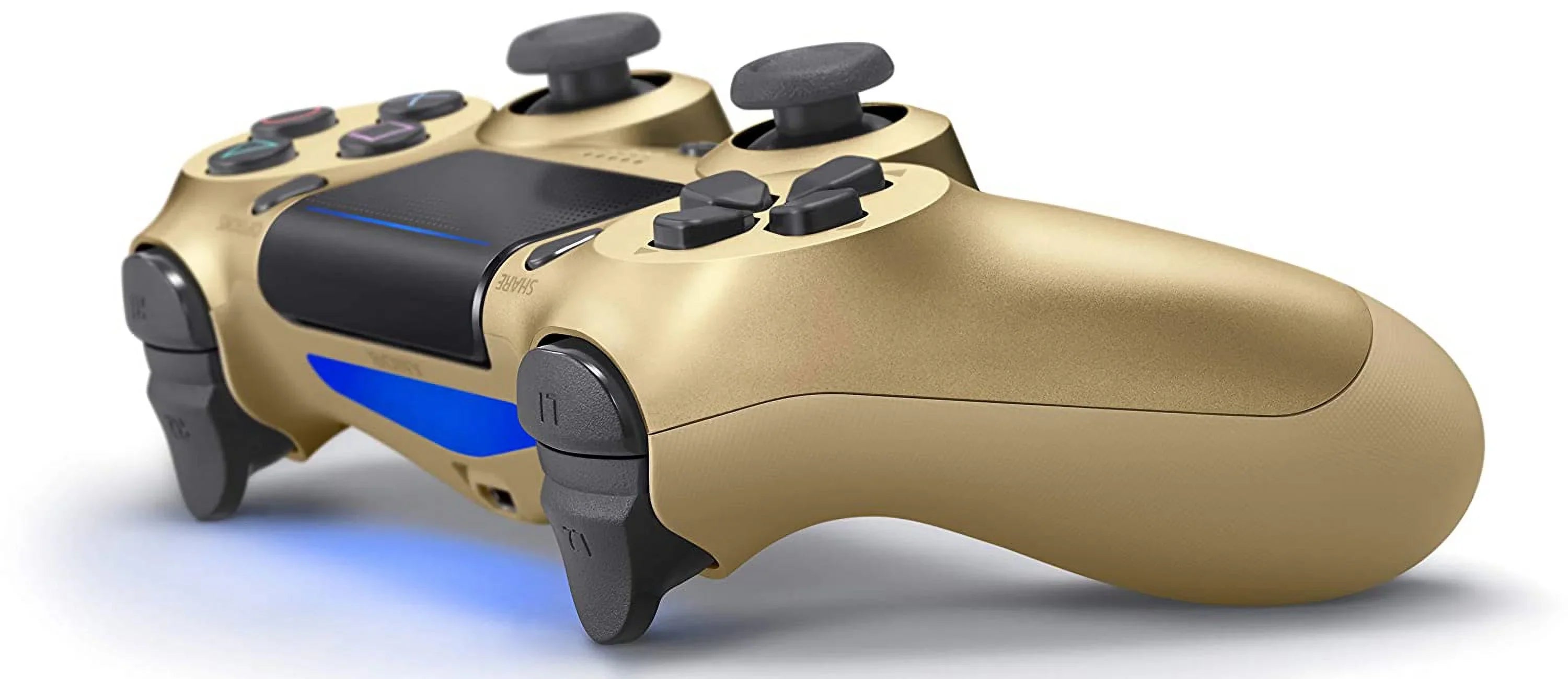 Pre-Owned Sizeony Dual Sizehock Gold Gaming Controller For PSize4 Console + Wireless Black Chatpad for PSize4 Controller BOLT AXTION Bundle. (Refurbished: Like New)