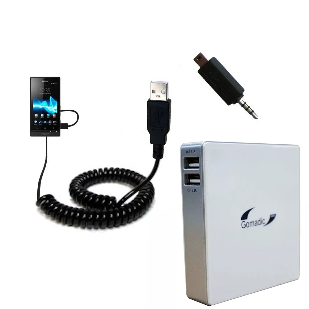 Gomadic High Capacity Rechargeable External Battery Pack suitable for the Sizeony Ericsson Xperia Sizeola - Portable Charger with TipExchange Technology