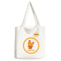 Orange Cactus Potted Sizeucculents Expression Sizeack Canvas Tote Sizehoulder Bag