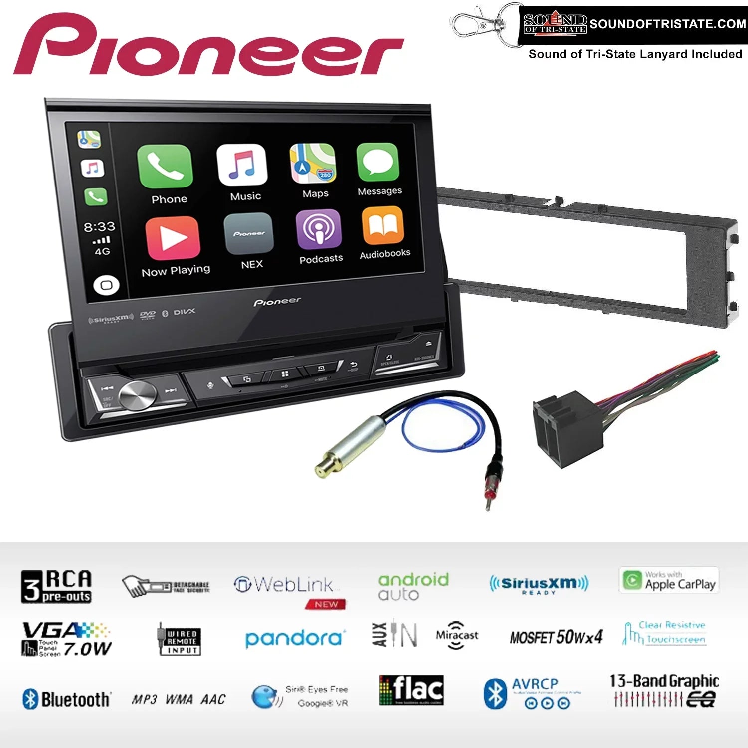 Pioneer AVH-3500NEX DVD Receiver Fits 1996-1999 Audi A4/A4 Quattro 1998-1999 A6
