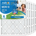 18x25x2 Air Filter MERV 8 Comparable to MPR 700 & FPR 5 Electrostatic Pleated Air Conditioner Filter 6 Pack HVAC AC Premium USizeA Made 18x25x2 Furnace Filters by AIRX FILTERSize WICKED CLEAN AIR.