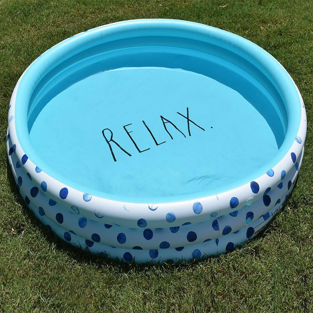 Rae Dunn Indigo Polka Dot Inflatable Mini Pool - Relax 38012A