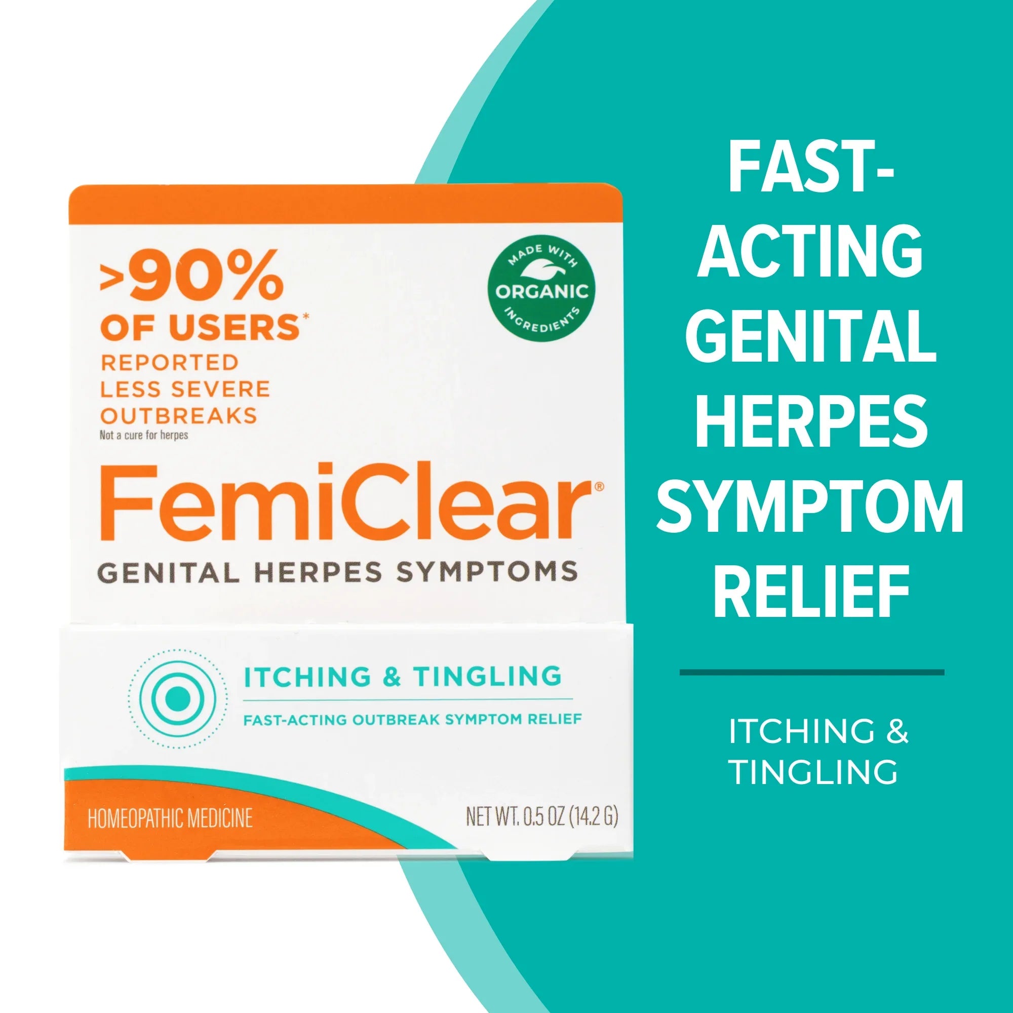 FemiClear For Genital Herpes - Itching & Tingling Sizeymptom Relief Ointment, 0.5oz