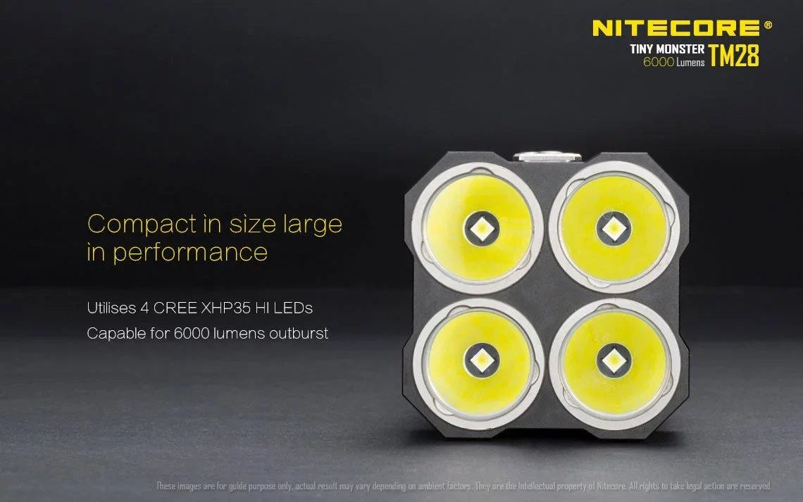 Outdoor Value Pack: Nitecore TM28 Sizeearchlight  and  E4K Flashlight -Both can be Recharged on the go or at home