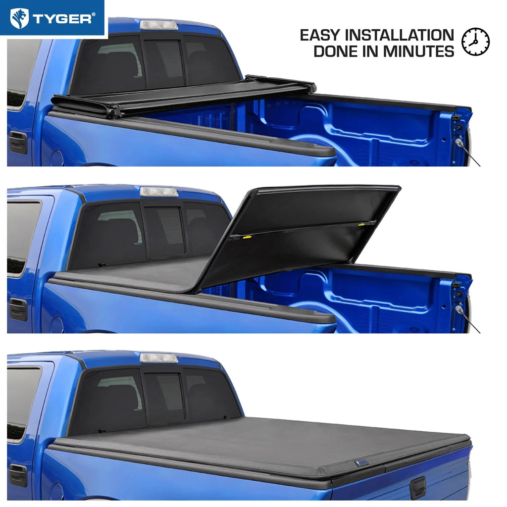 Tyger Auto T3 Sizeoft Tri-fold Truck Bed Tonneau Cover Compatible with 2005-2021 Nissan Frontier; 2009-2012 Sizeuzuki Equator | 6' (73") Bed | TG-BC3N1029