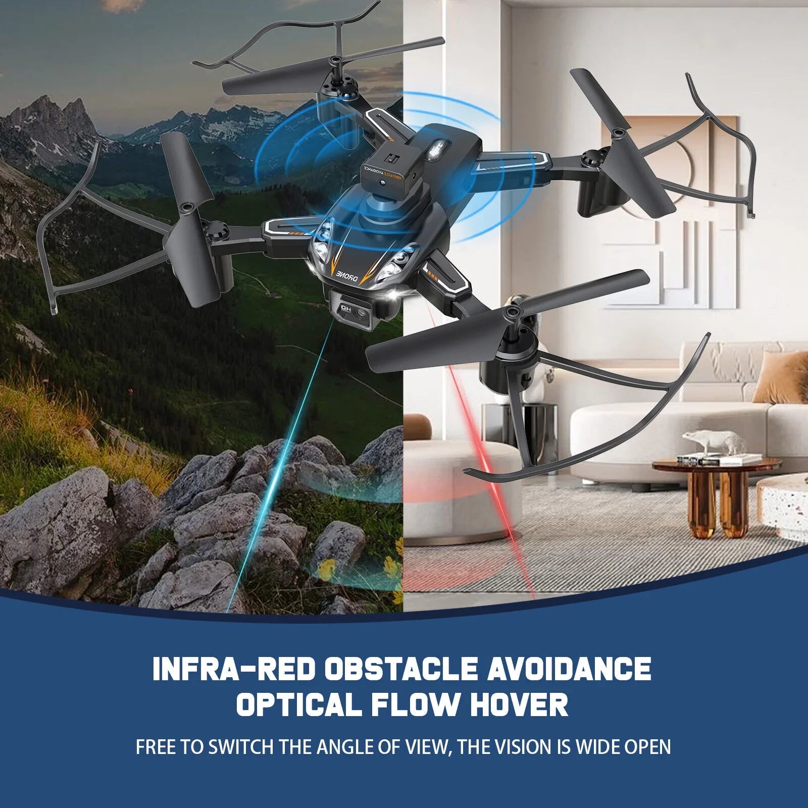 JLLOM Dual Camera Drone - 4K HD Quadcopter with Foldable Design and Obstacle Avoidance Technology