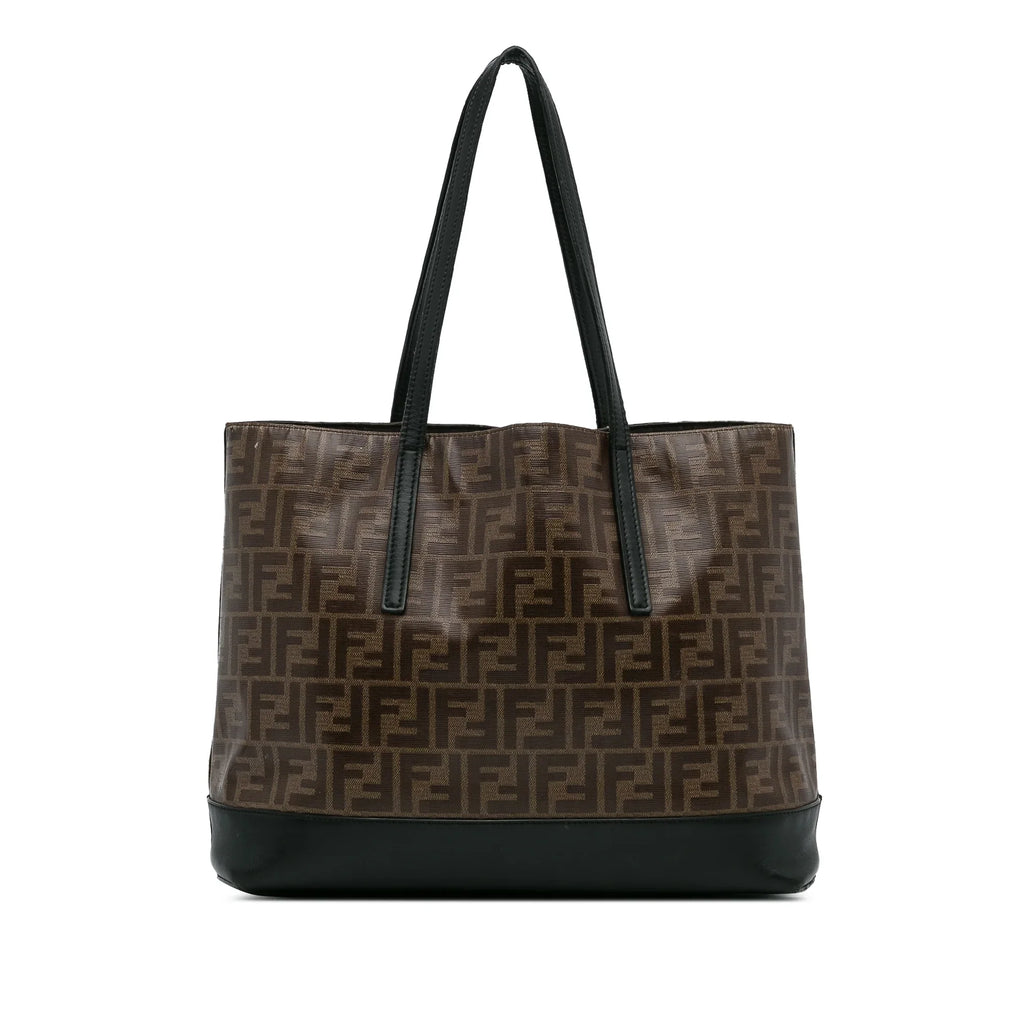 Pre-Owned Authenticated Fendi Zucca Tote Bag Coated Canvas Fabric Brown Unisex (Good)