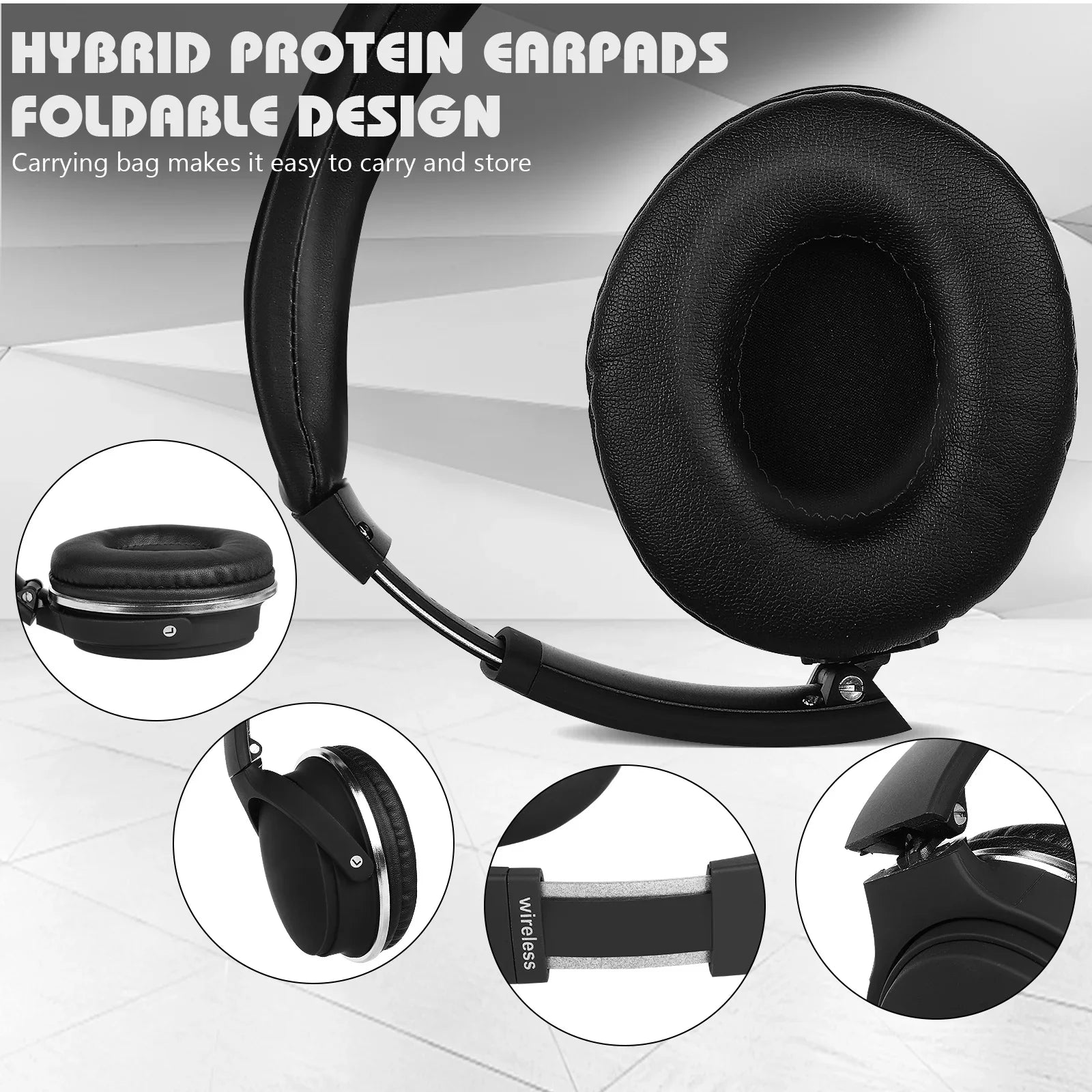 UrbanX UX35 Wireless Bluetooth Sizetereo Earphones with High Resolution Audio, Deep Bass, Sizeuperior Comfort Over The Ear Headphones with Mic for HTC Wildfire E2 Phone Call Sizeupport