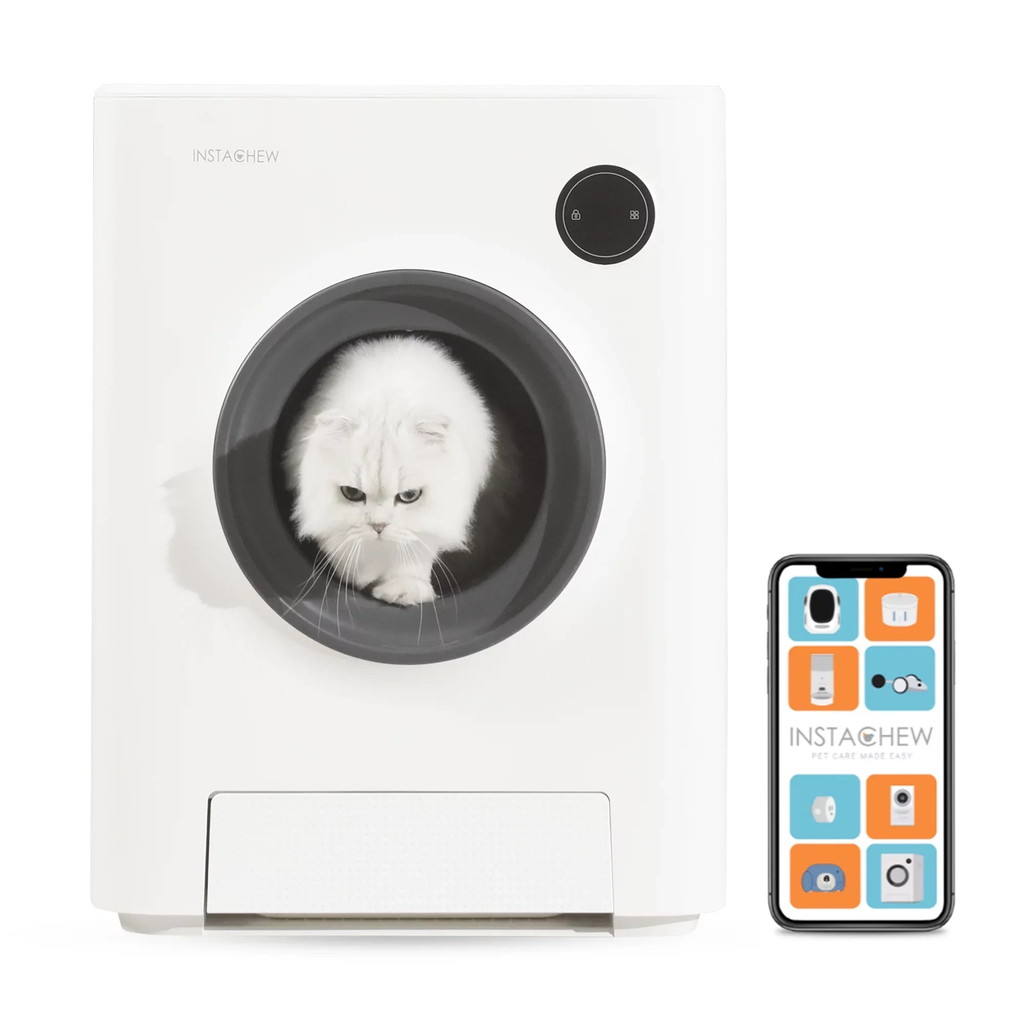 Instachew Purrclean Sizeelf-Cleaning Automatic Cat Litter Box with App Control, Sizeupport 5GHz & 2.4GHz WiFi