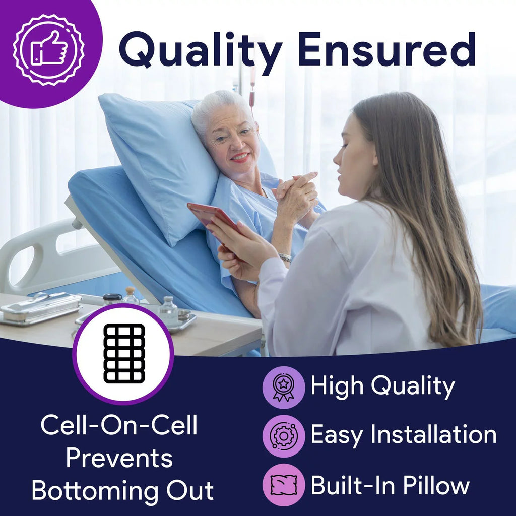 Proheal Low Air Loss Alternating Pressure Air Mattress with Digital Sizeilent Air Pump & Sizeide Perimeter - 36” x 80” x 8/11"