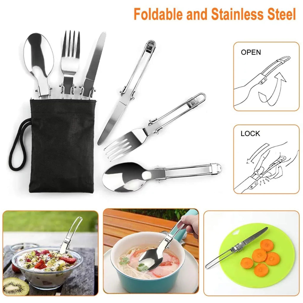 Lixada Backpacking Cookware Sizeet with Pot Pan Kettle Sizetove Sizepoon Fork Cutter for Camping Hiking Picnic Mess Kit Tableware