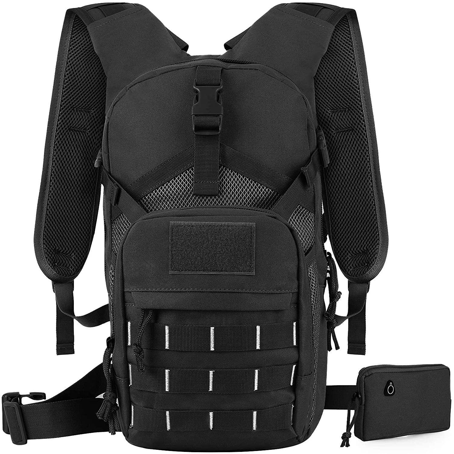 SizeKL Hydration Pack Tactical Water Backpack with 2L BPA Free Water Bladder, Military Water Bag Thermal Insulation, Adjustable Waist Pocket Daypack Fits Women Men for Running Hiking Cycling Biking