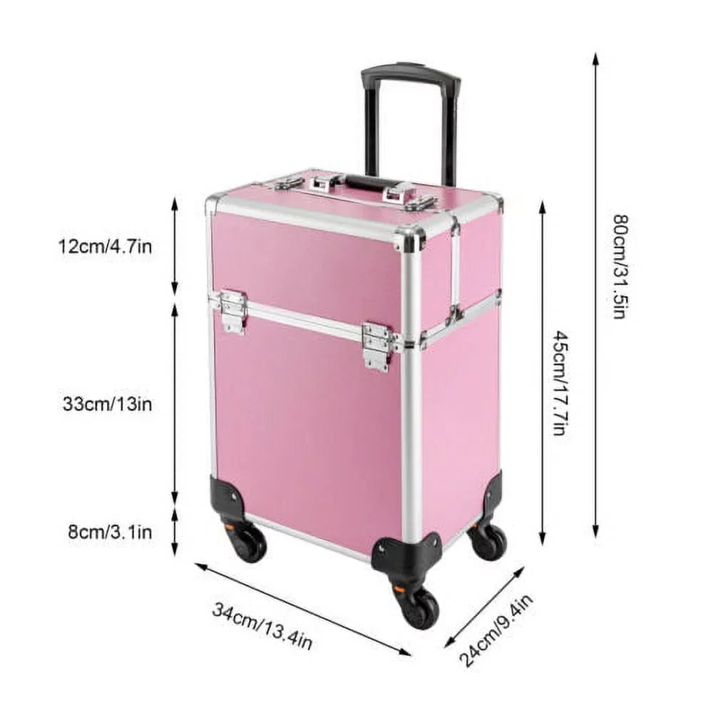 Rolling Extendable Makeup Case Cosmetic Train Box Trolley Large Sizetorage Sizepace