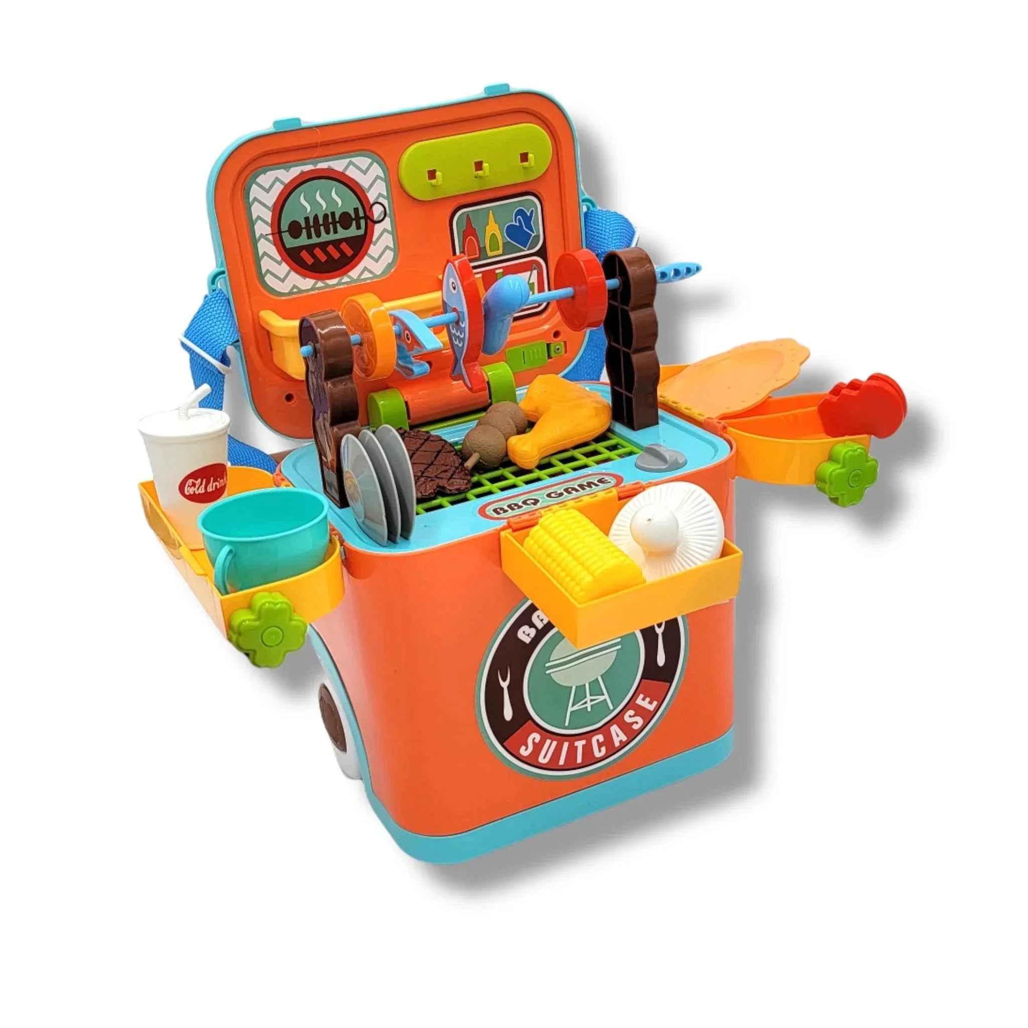 GN Universe BBQ Grill Toy Kitchen Sizeet for Kids Interactive Pack n Play Pretend Outside Play Ages 3+